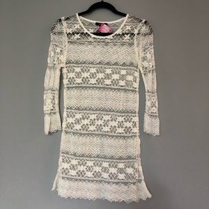 NWT white lace dress/coverup